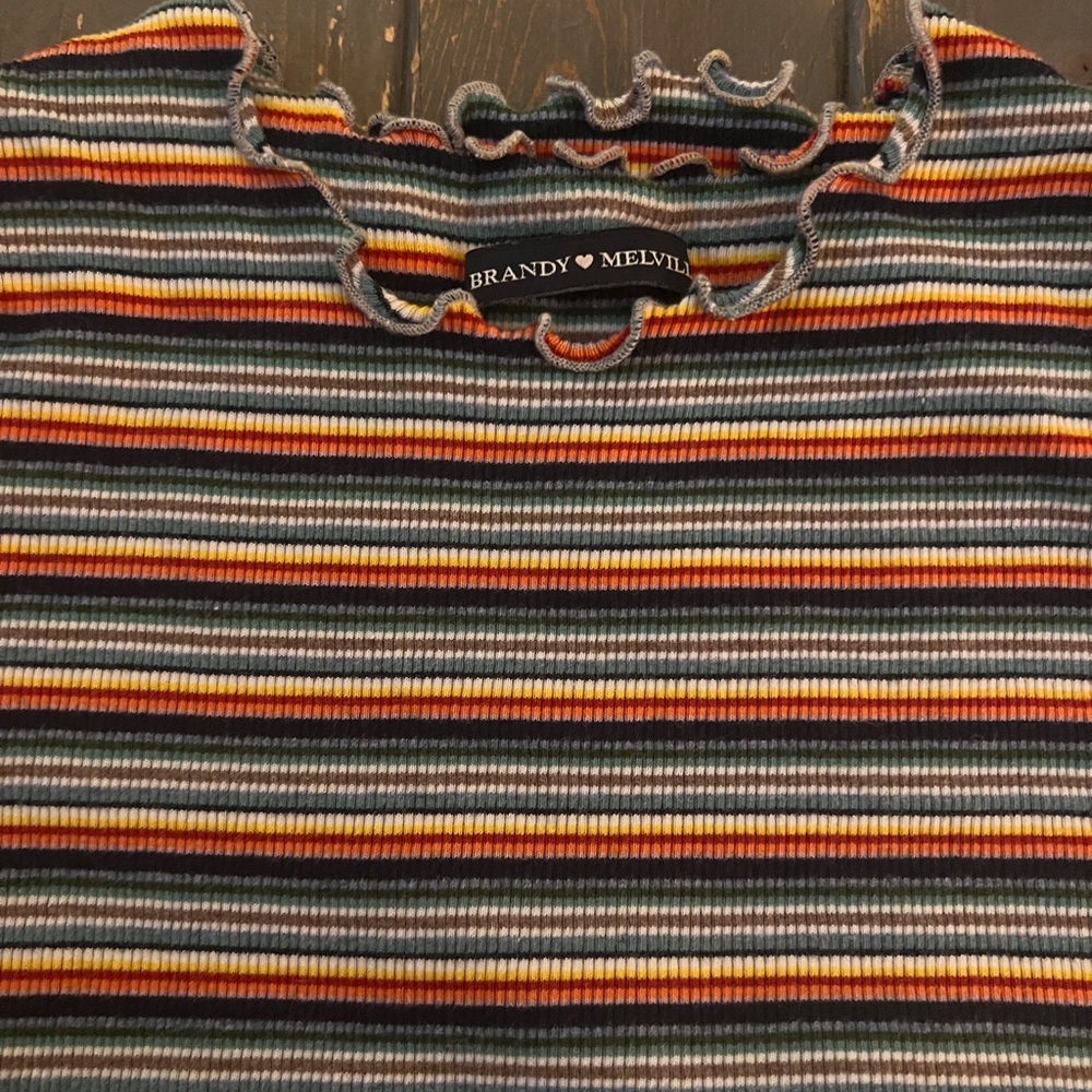 Brandy Melville Multicolor Striped Long Sleeve Top